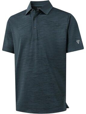 Men Jungle Green HeatherDry Fit Heather Pique Polo Shirt Moisture Wicking Casual